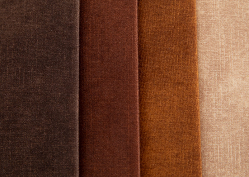 Geometric velvet fabric for upholstery - brown | Ciga