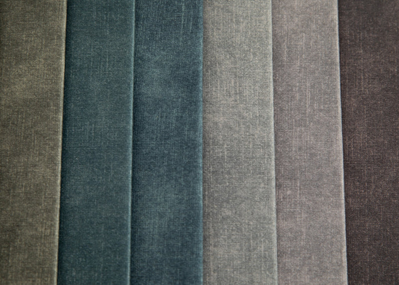 Geometric velvet fabric for upholstery - Pastel Blue | Ciga