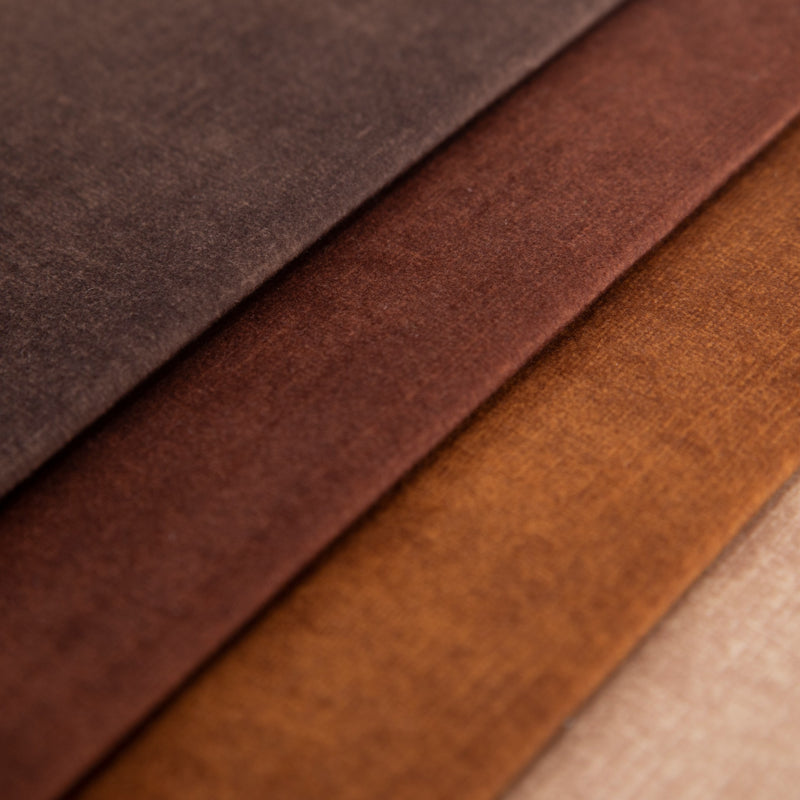 Geometric velvet fabric for upholstery - Chocolate Brown | Ciga
